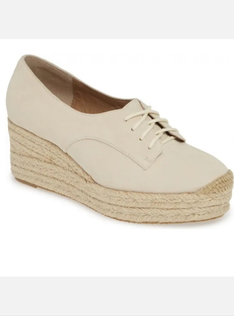 Bettye Muller Regina Espadrilles Cream Kidsuede Leather NIB New!